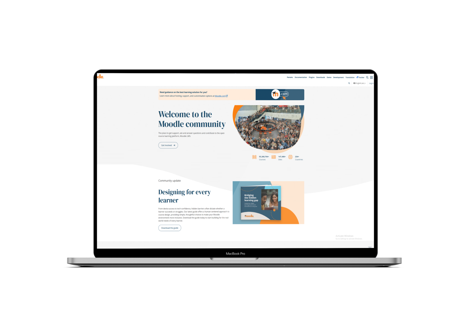 Moodle platforma na laptopu