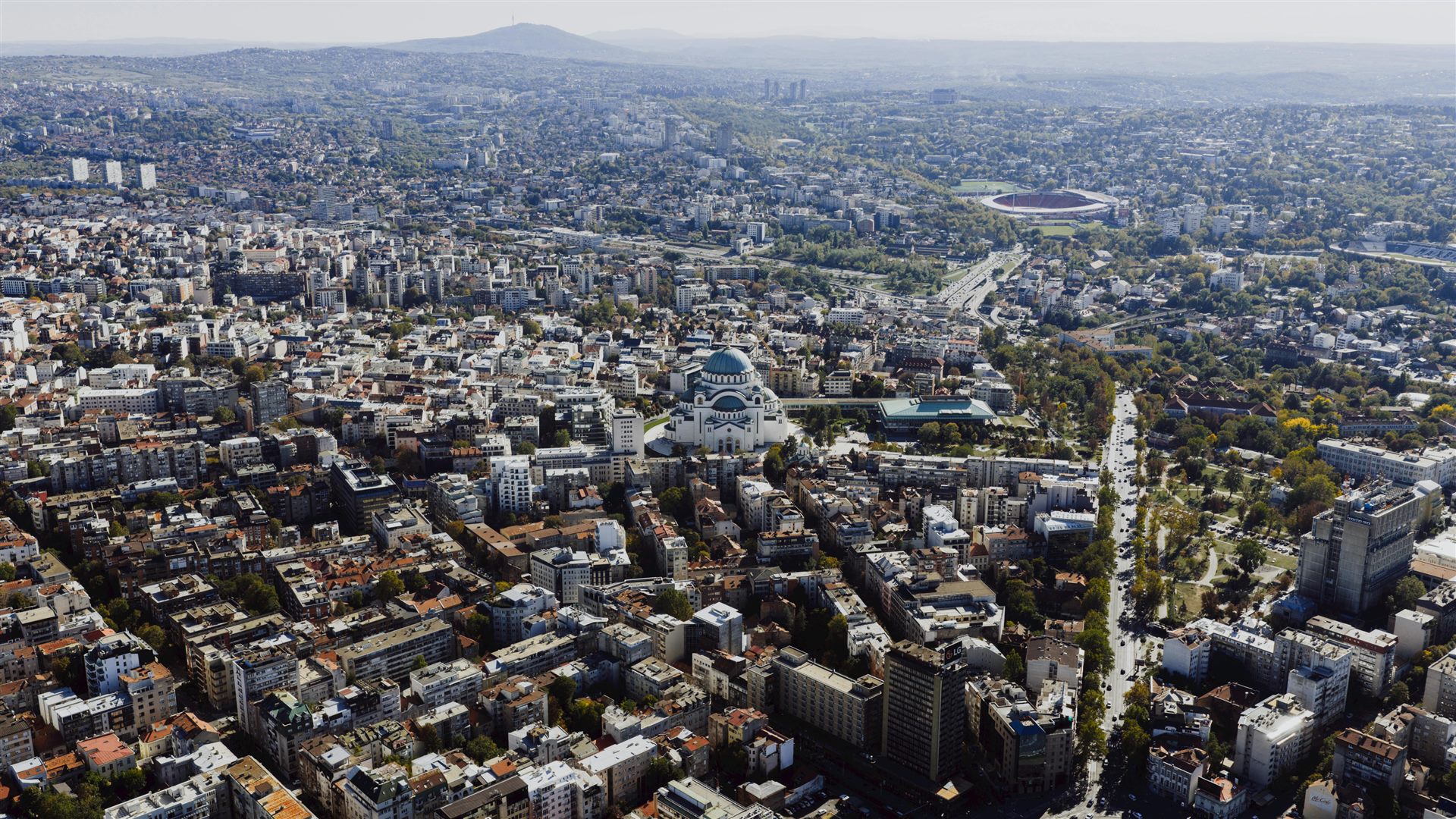 Aerial view of Belgrade
